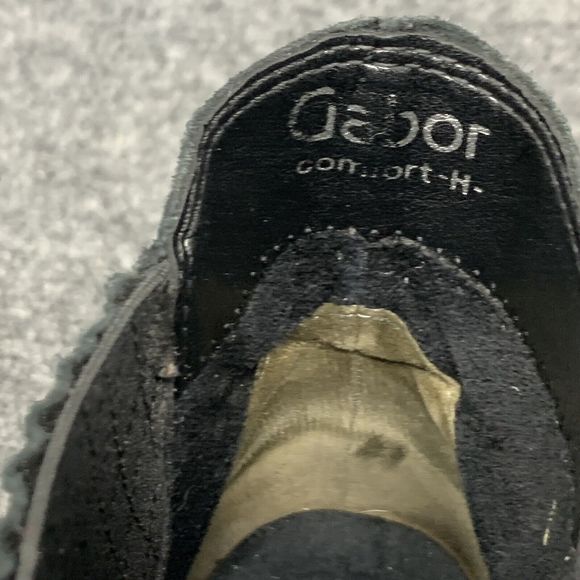 Gabor Shoe Boot Leather Suede Women Sz UK 6  US 8.5 Black Low Stack Heel - Picture 9 of 12